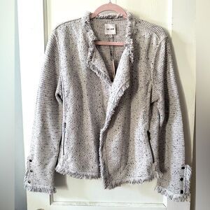 New! NIC+ZOE Mila Frayed Detail Tweed Jacket